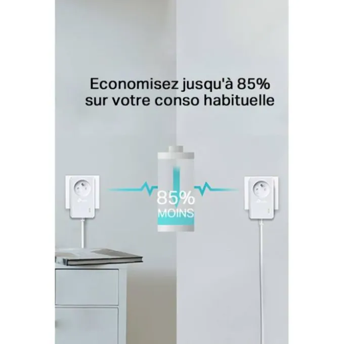CPL DUO TP-Link AV600 Mbps avec prise intégrée - TL-PA4015PKIT