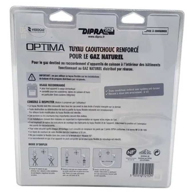 DIPRA TUYAU GAZ NATUREL 10 ANS