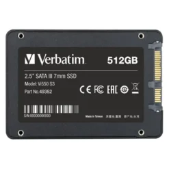 Disque dur SSD interne VERBATIM Sata 512Go Vi550 S3