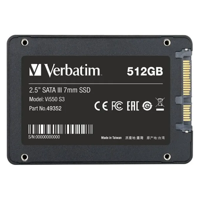 Disque dur SSD interne VERBATIM Sata 512Go Vi550 S3