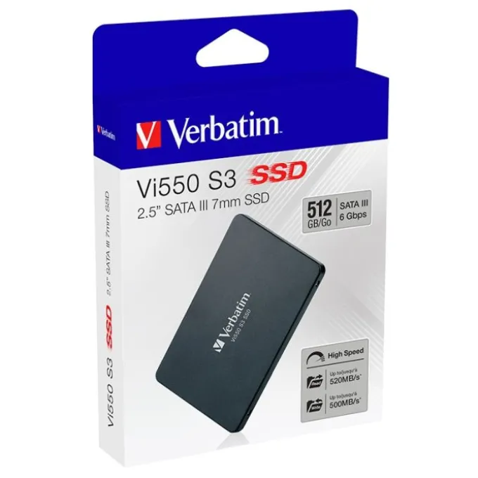 Disque dur SSD interne VERBATIM Sata 512Go Vi550 S3