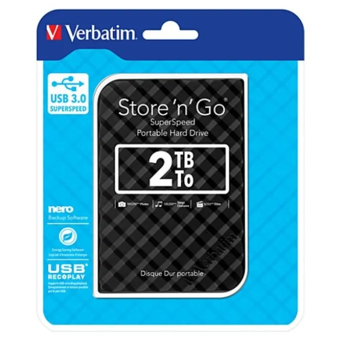 Disque Dur VERBATIM Store 'n' Go GEN 2 2To USB 3.0 NOIR
