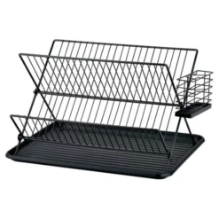 Egouttoir COSYLIFE métal noir pliable
