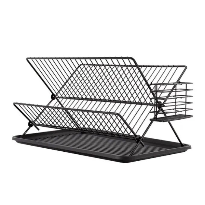 Egouttoir COSYLIFE métal noir pliable