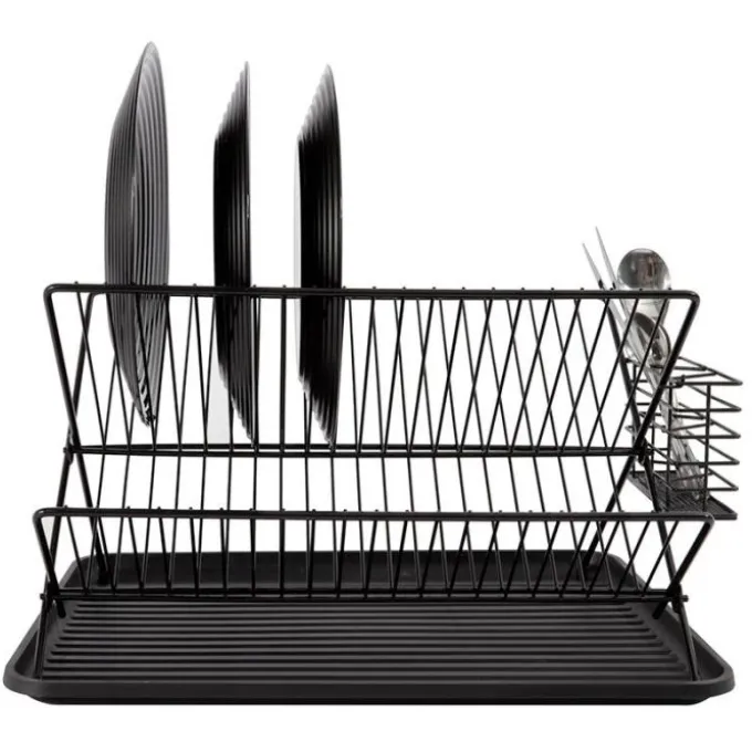 Egouttoir COSYLIFE métal noir pliable