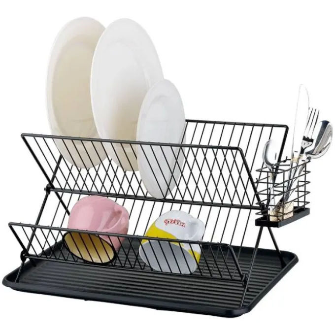 Egouttoir COSYLIFE métal noir pliable