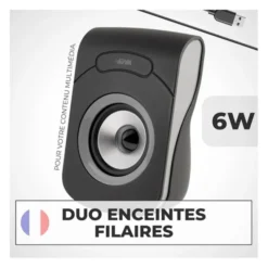 Enceintes APM Filaires USB 2.0 - Duo Haut-Parleurs PC
