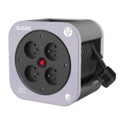 Enrouleur SBOX 4 prises Gris - Cable 12m