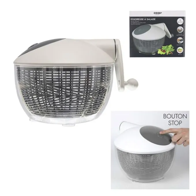 Essoreuse à salade 26cm bouton stop