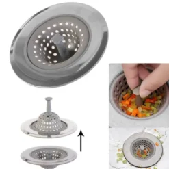 Filtre d'évier silicone & inox 6cm