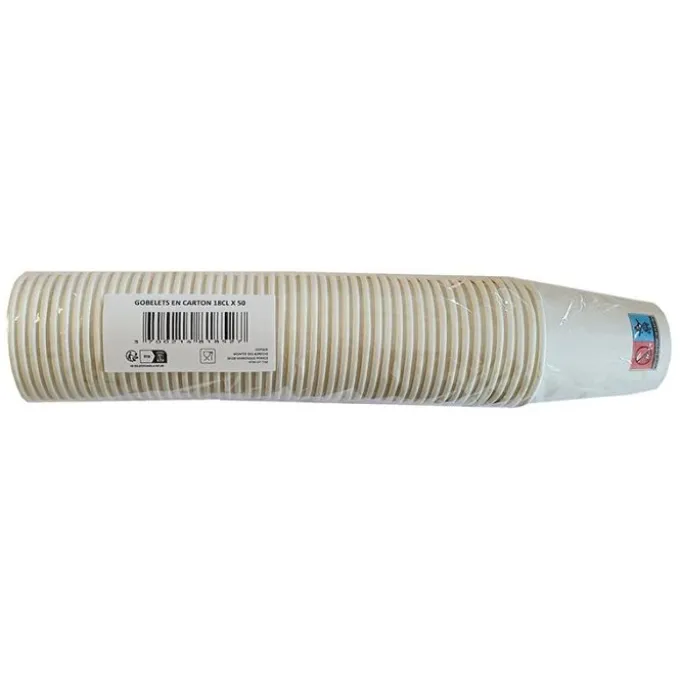 Gobelets carton x50 18cl 6 Oz