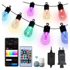 Guirlande électrique ON EARZ Guingette multicolore connectée 25 ampoules