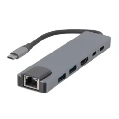 HUB USB-C Edenwood 6-en-1 avec HDMI, RJ45, USB 3.0, USB-C PD