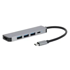 Hub USB-C 5-en-1 – Adaptateur multifonction avec HDMI, USB, SD et recharge rapide