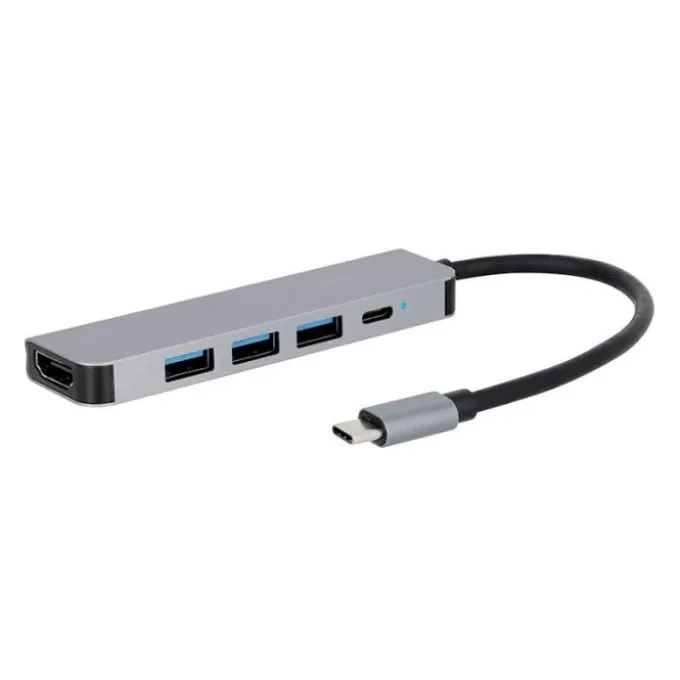 Hub USB-C 5-en-1 – Adaptateur multifonction avec HDMI, USB, SD et recharge rapide