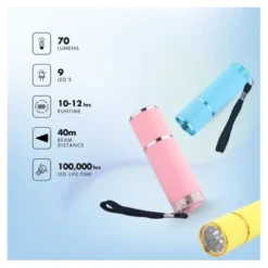 Lampe torche UNIROSS Enfant Fluorescente (coloris aléatoire)