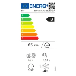 Lave-vaisselle 14 couverts BEKO BDFN26452G 14S44 B