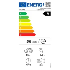 Lave-vaisselle 16 couverts VALBERG 16S43 A XAD929C V3