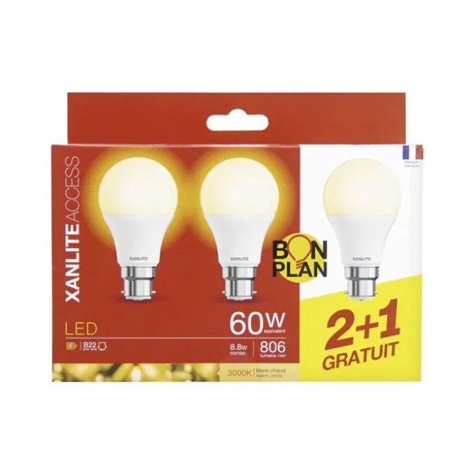 Lot de 3 Ampoules XANLITE B22