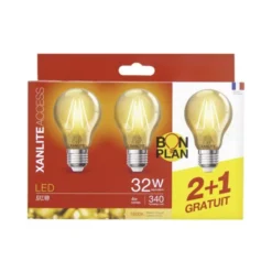 Lot de 3 Ampoules XANLITE E27 Déco
