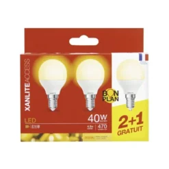 Lot de 3 Ampoules XANLITE E14 470LM 3000K