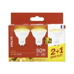 Lot de 3 Ampoules XANLITE GU10 345LM 3000K