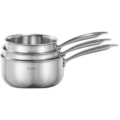 Lot de 3 casseroles VALBERG inox 18/10 triply