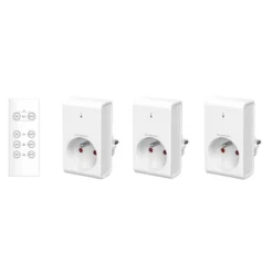 Lot de 3 prises GAO Télécommandées Blanches