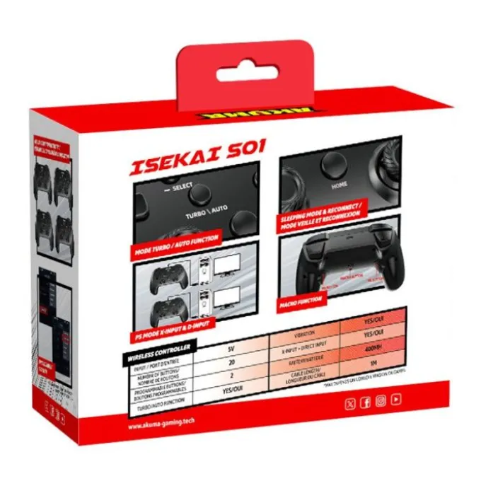 Manette Switch AKUMA ISEKAI sans fil Noire