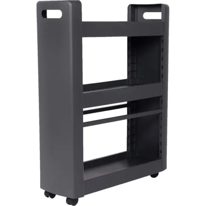 Meuble à roulettes 3 niveaux anthracite
