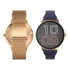Montre connectée ECHO Rainbow Sunset bleu - Or rose - 2 bracelets