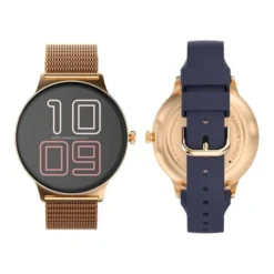 Montre connectée ECHO Rainbow Sunset bleu - Or rose - 2 bracelets