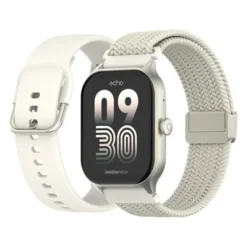 Montre connectée Echo Rainbow Mesh Blanche - 2 Bracelets