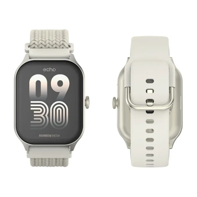 Montre connectée Echo Rainbow Mesh Blanche - 2 Bracelets