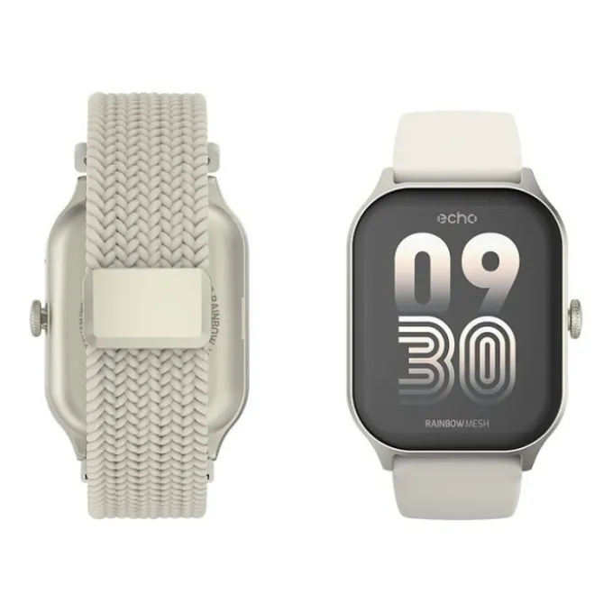 Montre connectée Echo Rainbow Mesh Blanche - 2 Bracelets