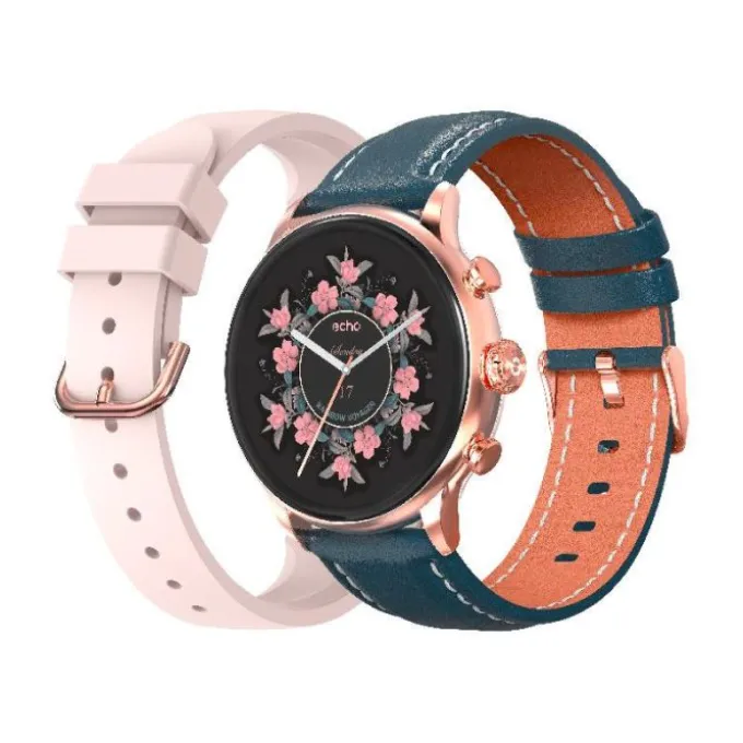 Montre connectée ECHO Rainbow Voyager Bleu + Bracelet Rose