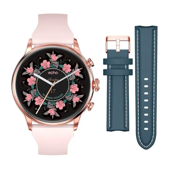 Montre connectée ECHO Rainbow Voyager Bleu + Bracelet Rose
