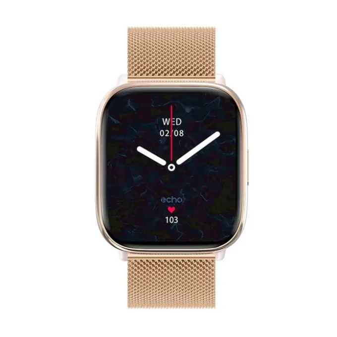 Montre connectée ECHO Rainbow Nano Bracelets Rose + Métal Gold