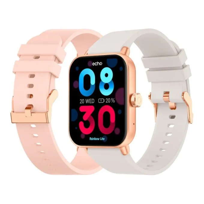 Montre connectée ECHO Rainbow Lite Rose + bracelet Gris
