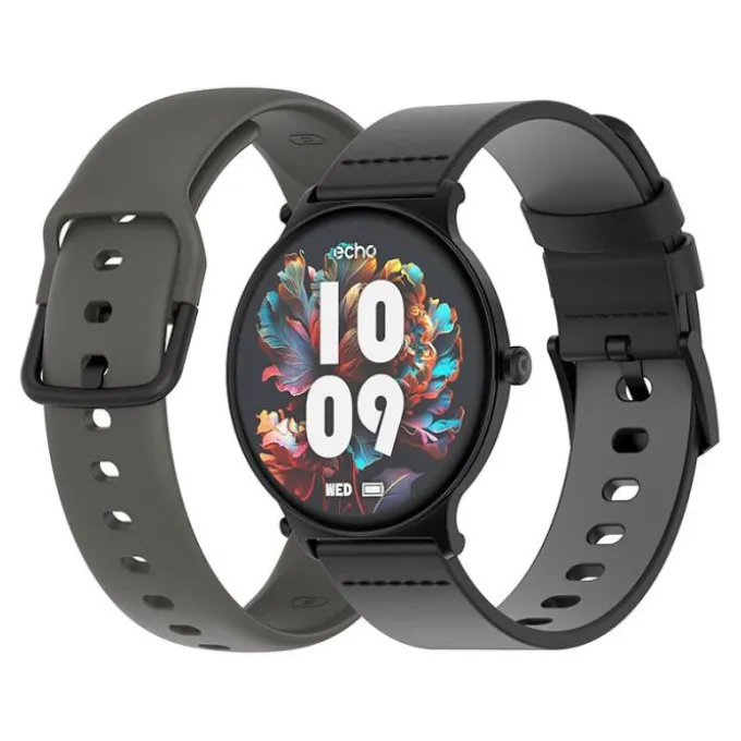 Montre connectée ECHO Rainbow Sunset noir - 2 bracelets