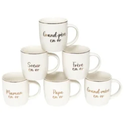 mug céramique 34cl "famille en or"