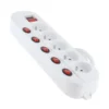 Multiprise ELECTRO DEPOT 5 prises avec 6 interrupteurs Blanche - Cable 1.5m