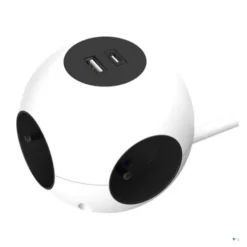 Multiprise QUARX 4 prises + 1 USB-A + 1 USB-C Blanche - Cable 3m