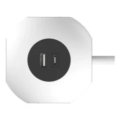 Multiprise QUARX 4 prises + 1 USB-A + 1 USB-C Blanche - Cable 3m