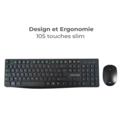 Pack ADVANCE ELITE wireless combo - Clavier et Souris Sans Fil + Tapis AZERTY Slim Design