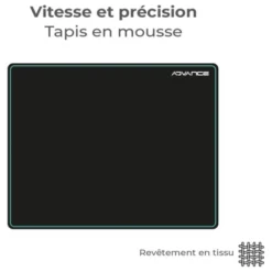 Pack ADVANCE ELITE wireless combo - Clavier et Souris Sans Fil + Tapis AZERTY Slim Design