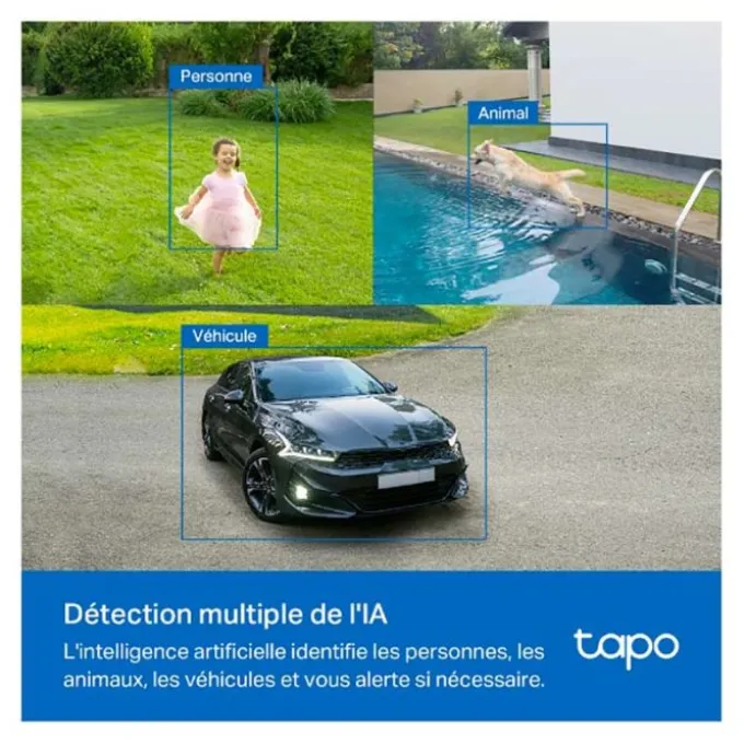 Pack caméra de surveillance TAPO TC82 KIT 3MP 2K + panneau solaire