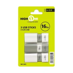 Pack de 3 clés 2.0 USB High One 16Go - TOTAL 48Go