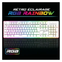 Pack Gamer Spirit of Gamer - Clavier Sans Fil AZERTY FR RGB + Souris 4800 DPI, Rechargeable, Aluminium, PC/PS4/PS5/Xbox - Blanc