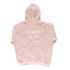 Plaid sweat capuche rose "flemme"